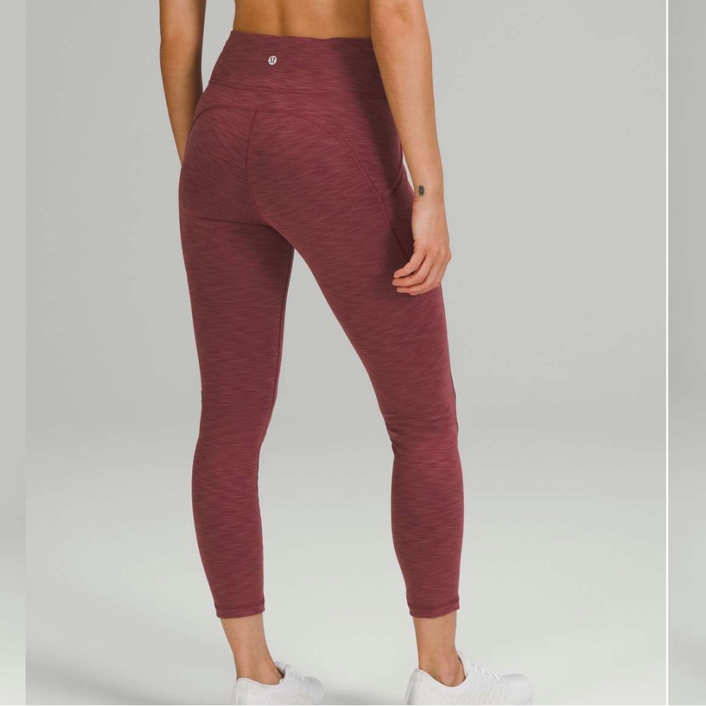 Lululemon High-Rise Tights in Heathered Mulled Wine size 4 Like new